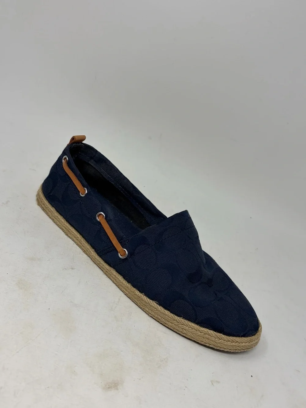 Coach Mellow Signature Jacquard Logo Espadrilles Flats Size 8.5